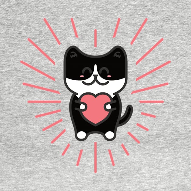 Cute Tuxedo Love Cat by Mob73